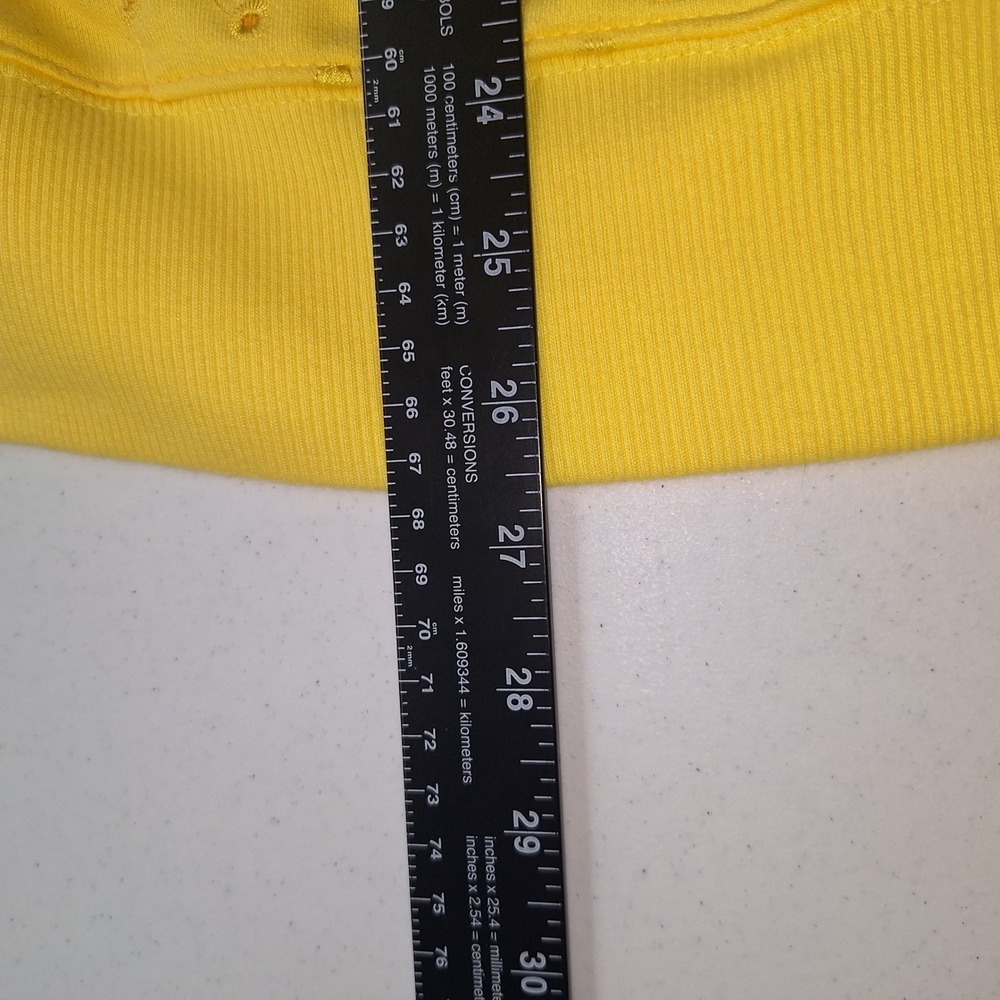 Vintage Cottagecore Boho Bohemian Cotton Eyelet Zip Up Hoodie Yellow 18/20W Cato - Picture 7 of 11
